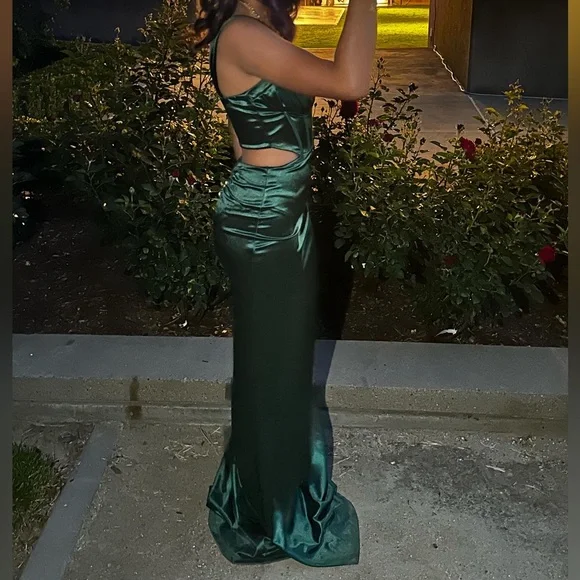 emerald green prom dress corset top Long Embroidered Sheer-Corset Prom Ball Gown Emerald / 2 main image 0